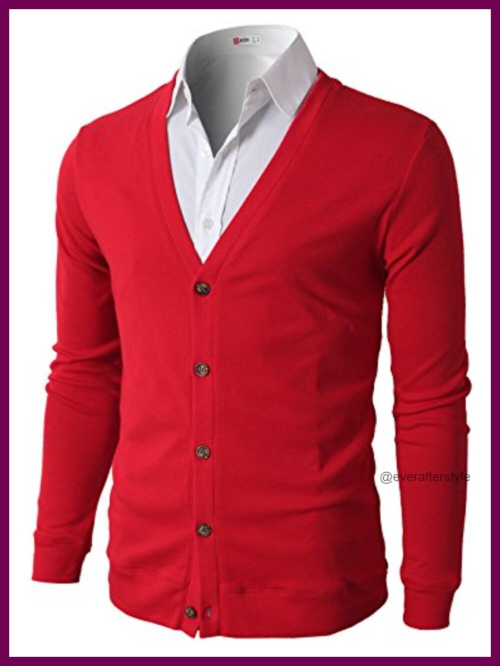 Mens Slim Fit V-Neck Button Down Long Sleeve Cardigan